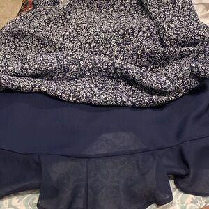 Skirt and Top. Color navy size 10P top 14P skirt